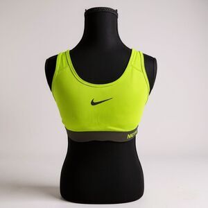 Nike Pro Classic Swoosh Dri-Fit Sports Bra Neon Green Size 13